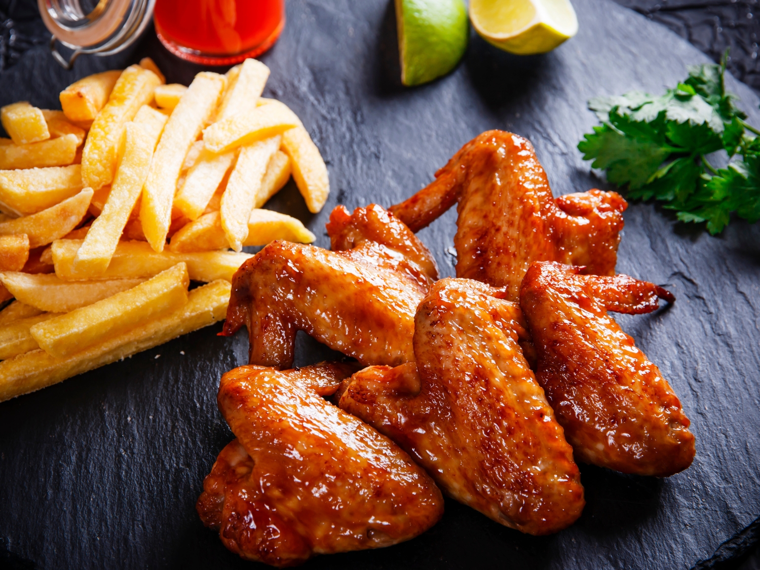 5 Wings with Fries Platter
